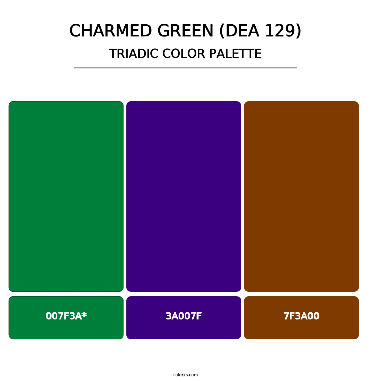 Charmed Green (DEA 129) - Triadic Color Palette