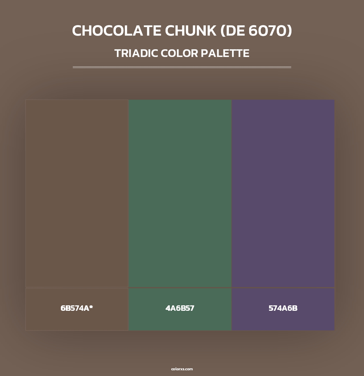 Chocolate Chunk (DE 6070) - Triadic Color Palette