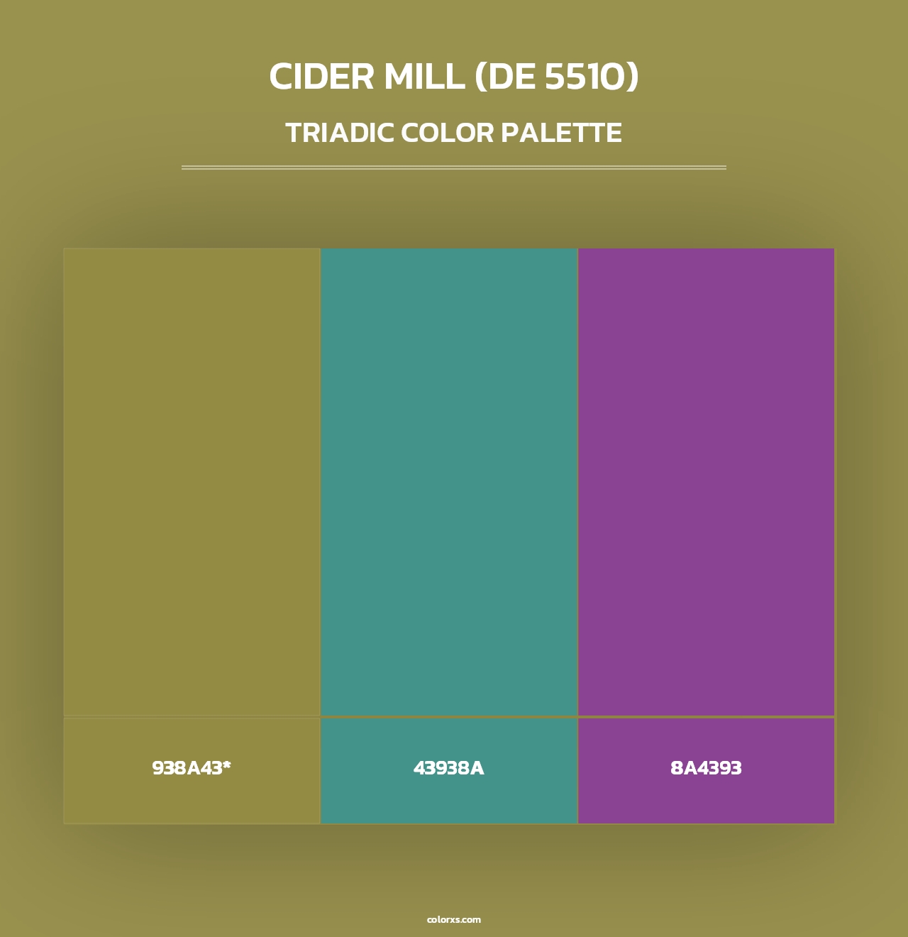 Cider Mill (DE 5510) - Triadic Color Palette