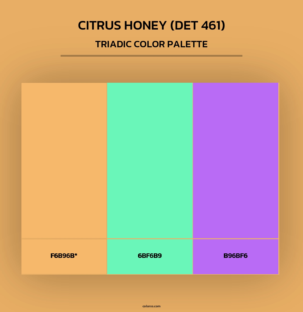 Citrus Honey (DET 461) - Triadic Color Palette