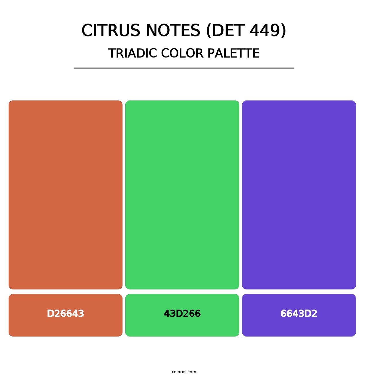 Citrus Notes (DET 449) - Triadic Color Palette