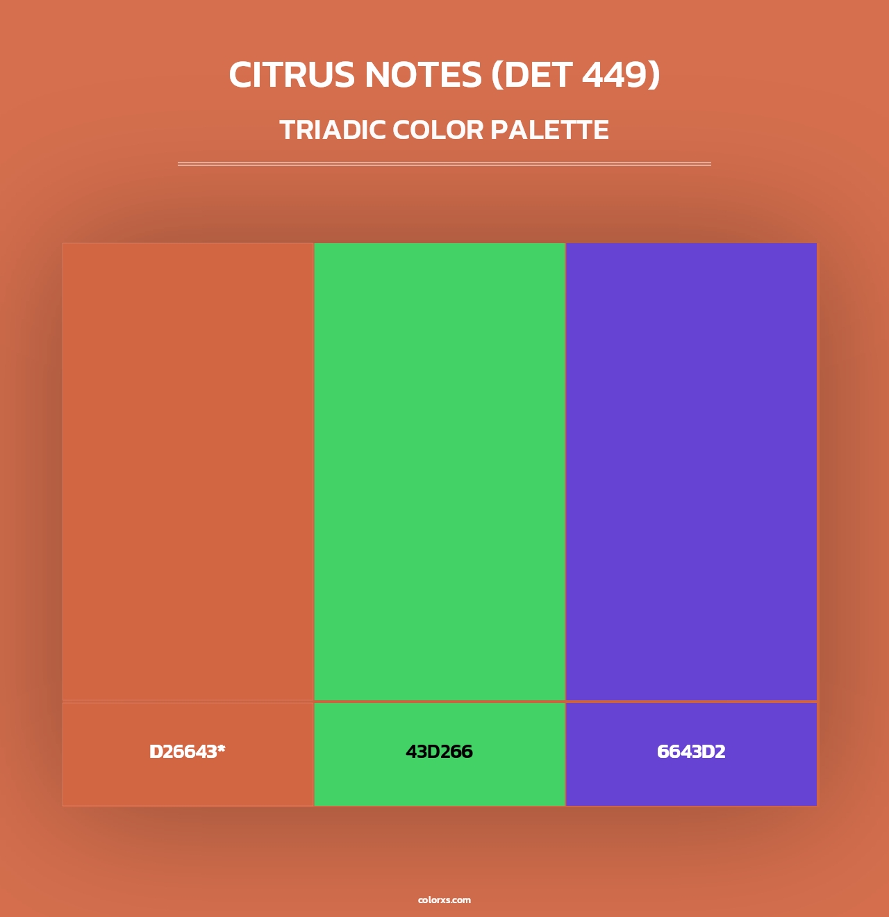 Citrus Notes (DET 449) - Triadic Color Palette