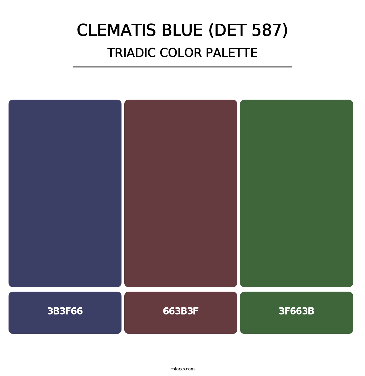 Clematis Blue (DET 587) - Triadic Color Palette