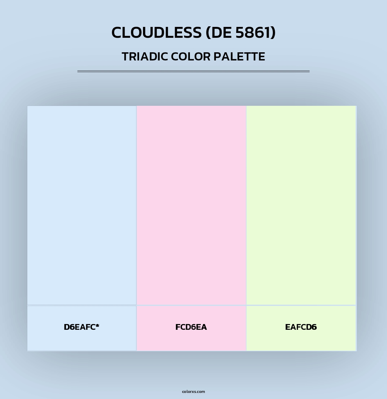 Cloudless (DE 5861) - Triadic Color Palette
