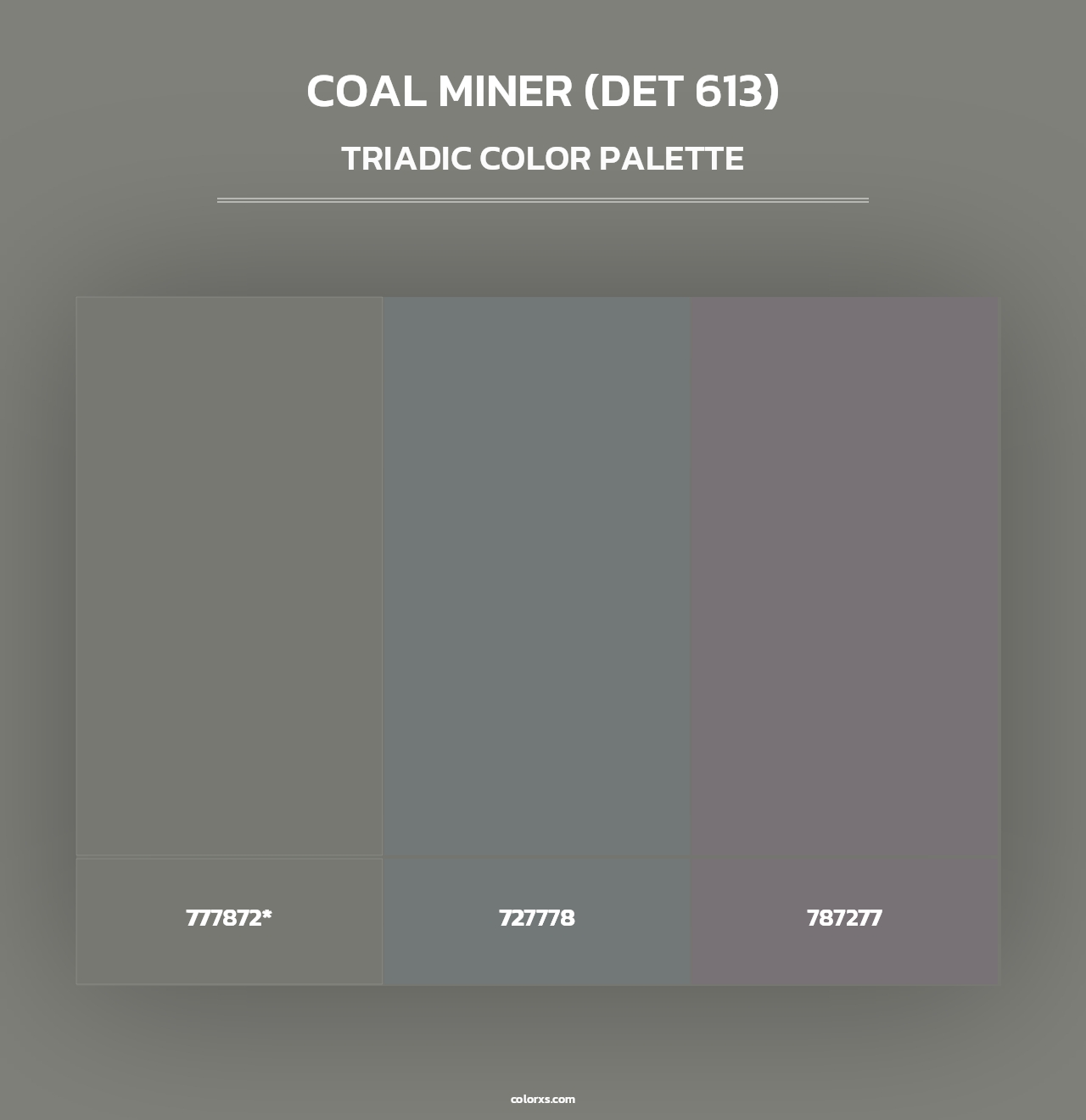 Coal Miner (DET 613) - Triadic Color Palette