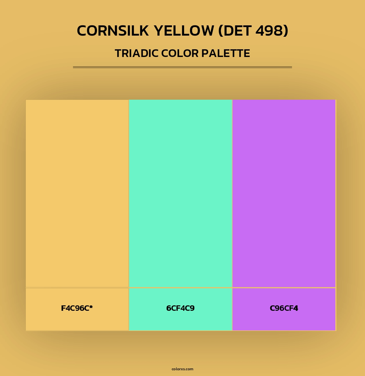 Cornsilk Yellow (DET 498) - Triadic Color Palette