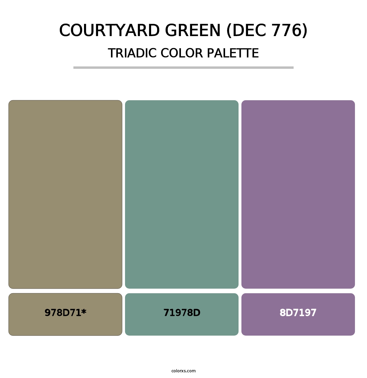 Courtyard Green (DEC 776) - Triadic Color Palette