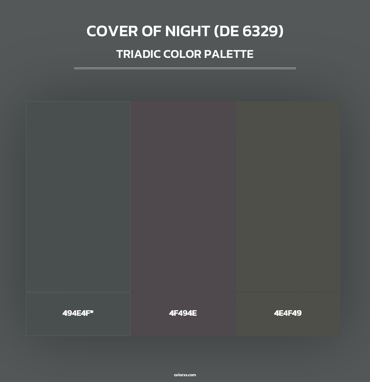 Cover of Night (DE 6329) - Triadic Color Palette