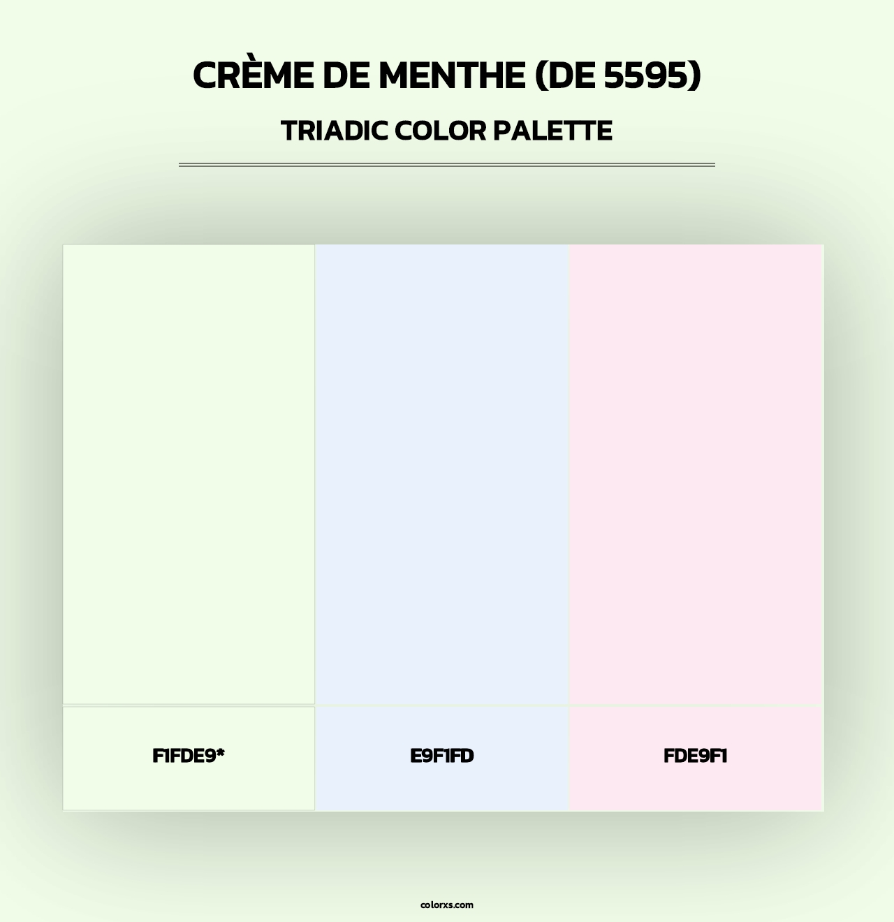 Crème de Menthe (DE 5595) - Triadic Color Palette