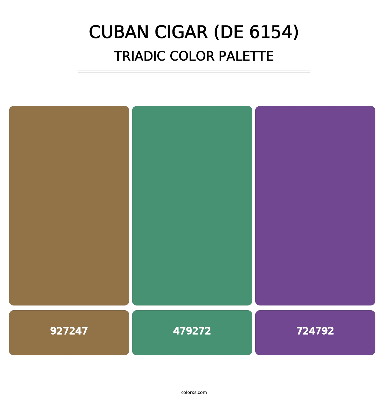Cuban Cigar (DE 6154) - Triadic Color Palette