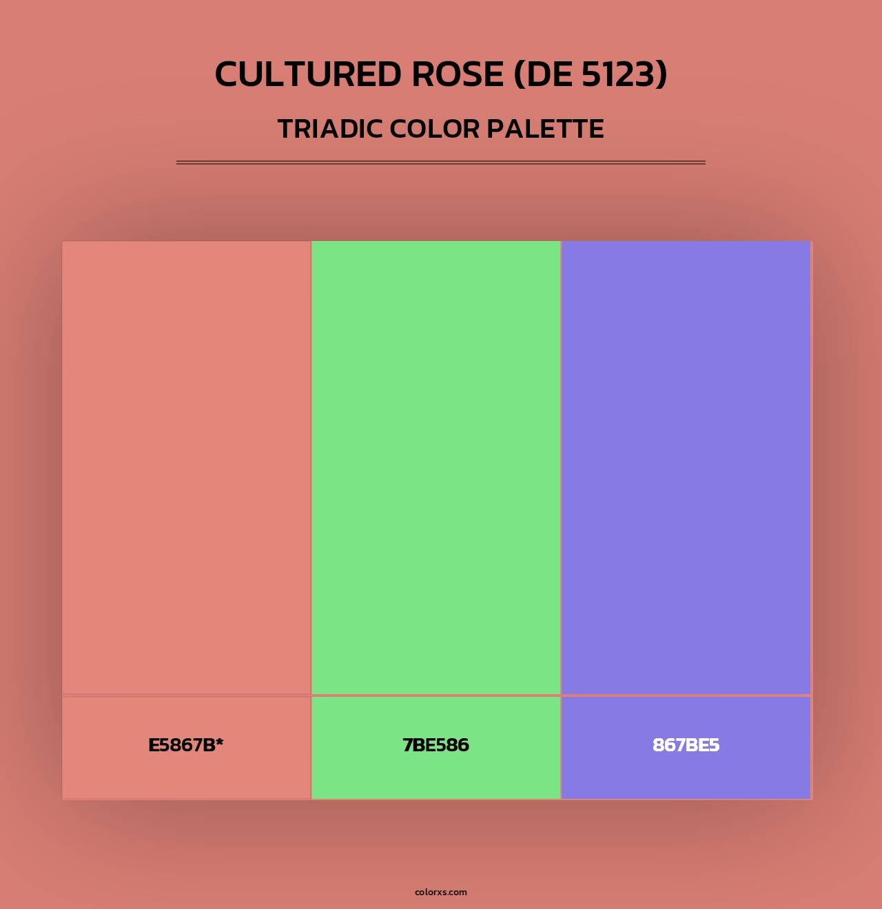 Cultured Rose (DE 5123) - Triadic Color Palette