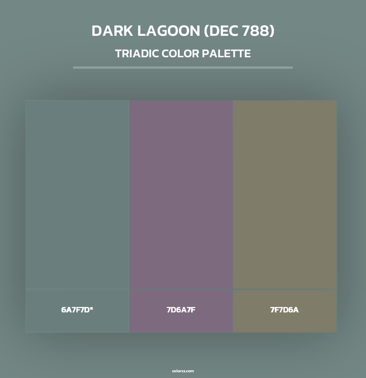Dark Lagoon (DEC 788) - Triadic Color Palette