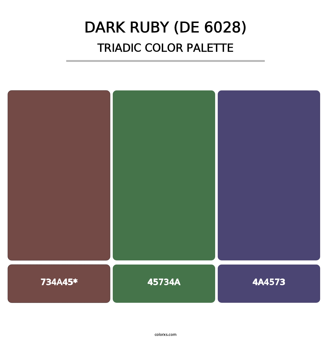 Dark Ruby (DE 6028) - Triadic Color Palette