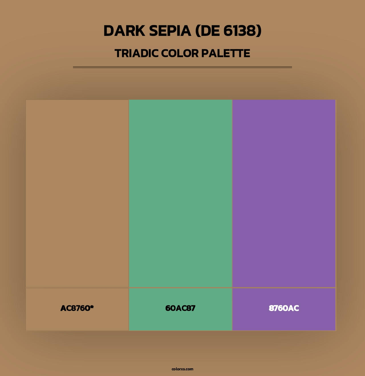 Dark Sepia (DE 6138) - Triadic Color Palette