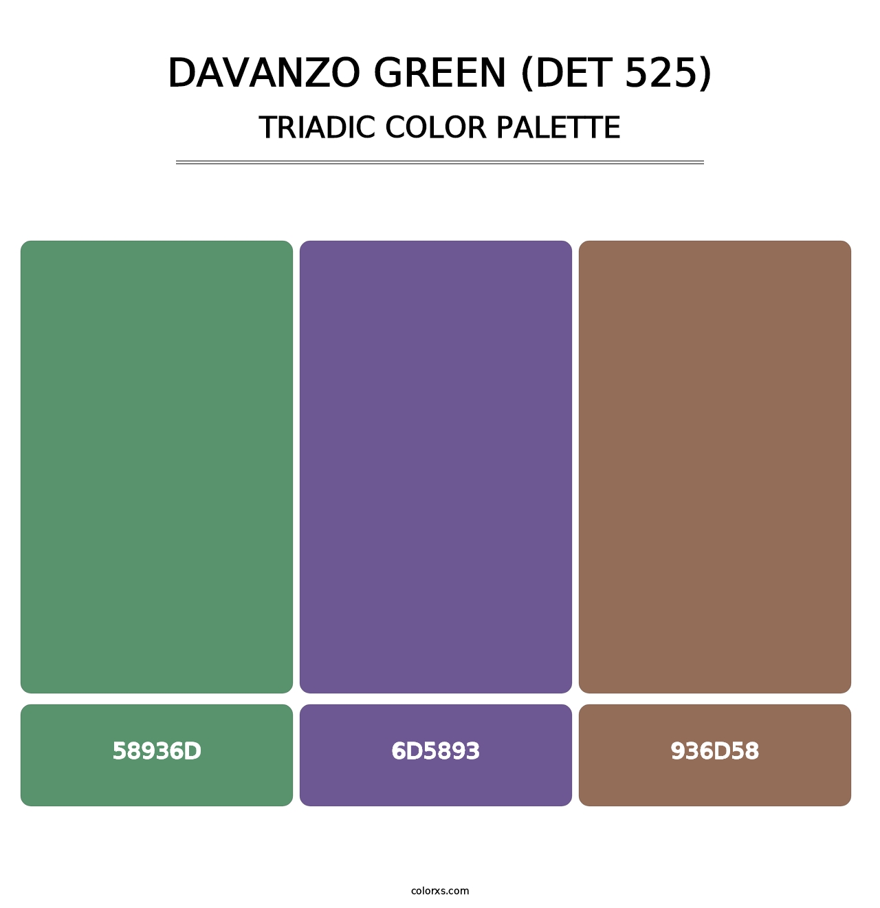DaVanzo Green (DET 525) - Triadic Color Palette