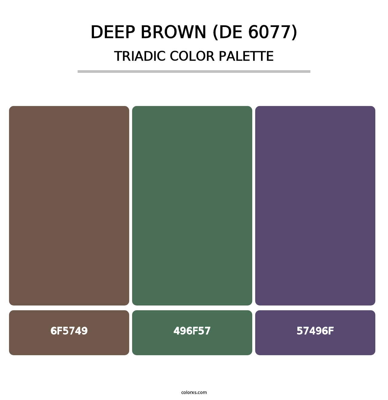 Deep Brown (DE 6077) - Triadic Color Palette