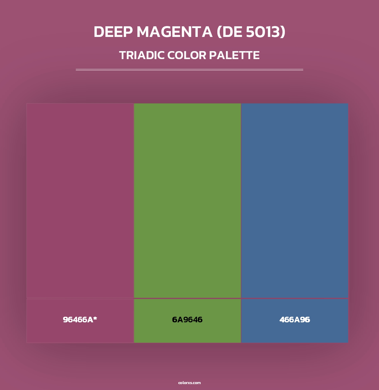 Deep Magenta (DE 5013) - Triadic Color Palette