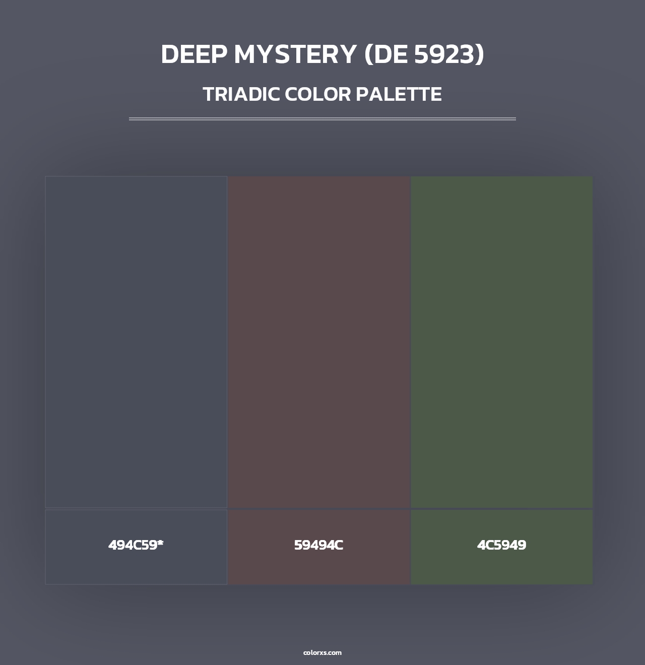 Deep Mystery (DE 5923) - Triadic Color Palette