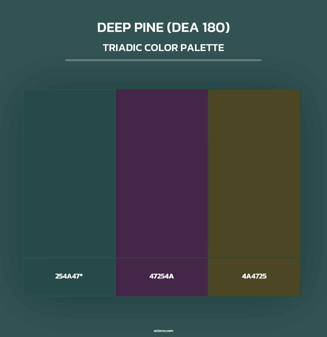 Deep Pine (DEA 180) - Triadic Color Palette