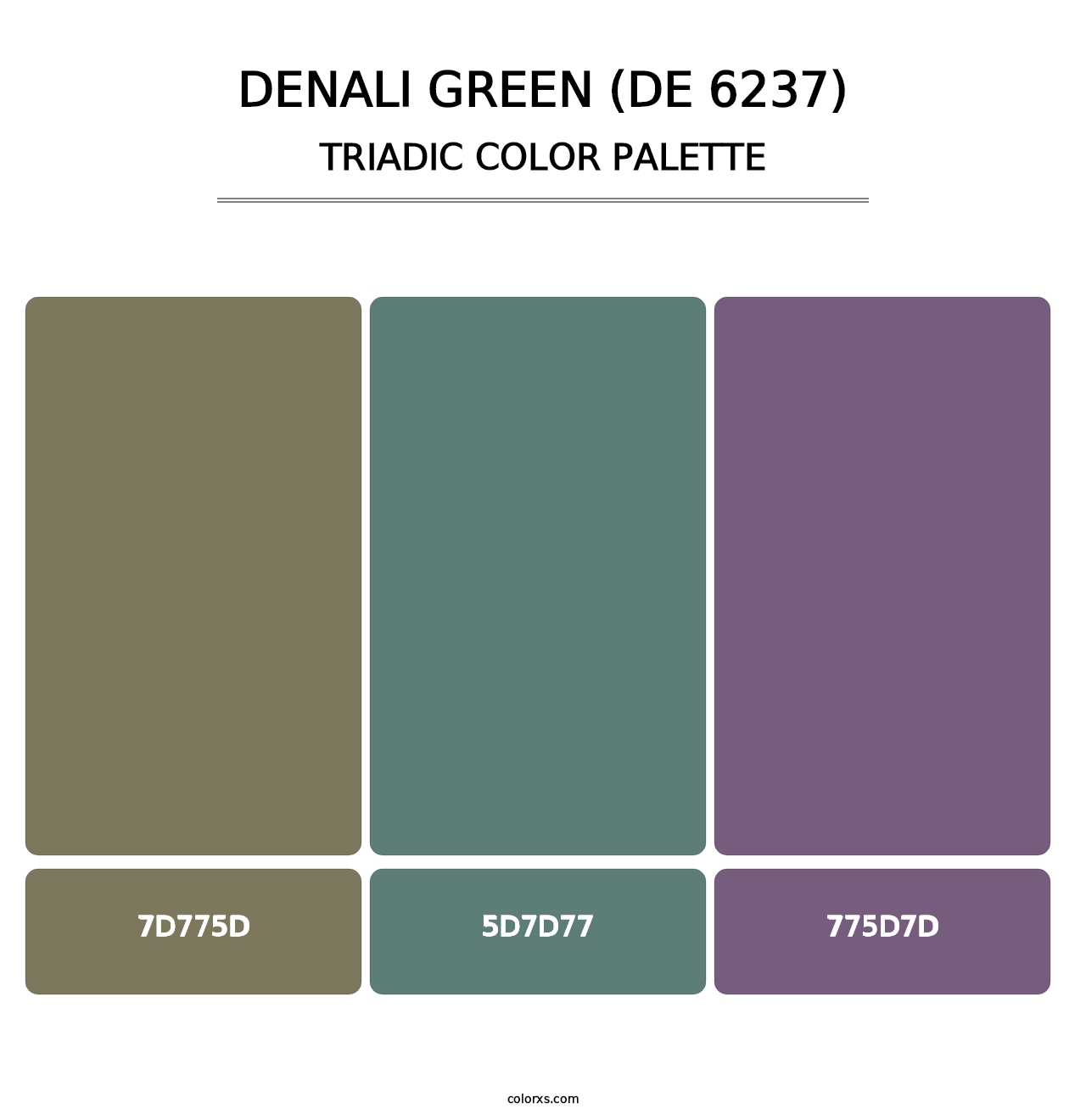 Denali Green (DE 6237) - Triadic Color Palette
