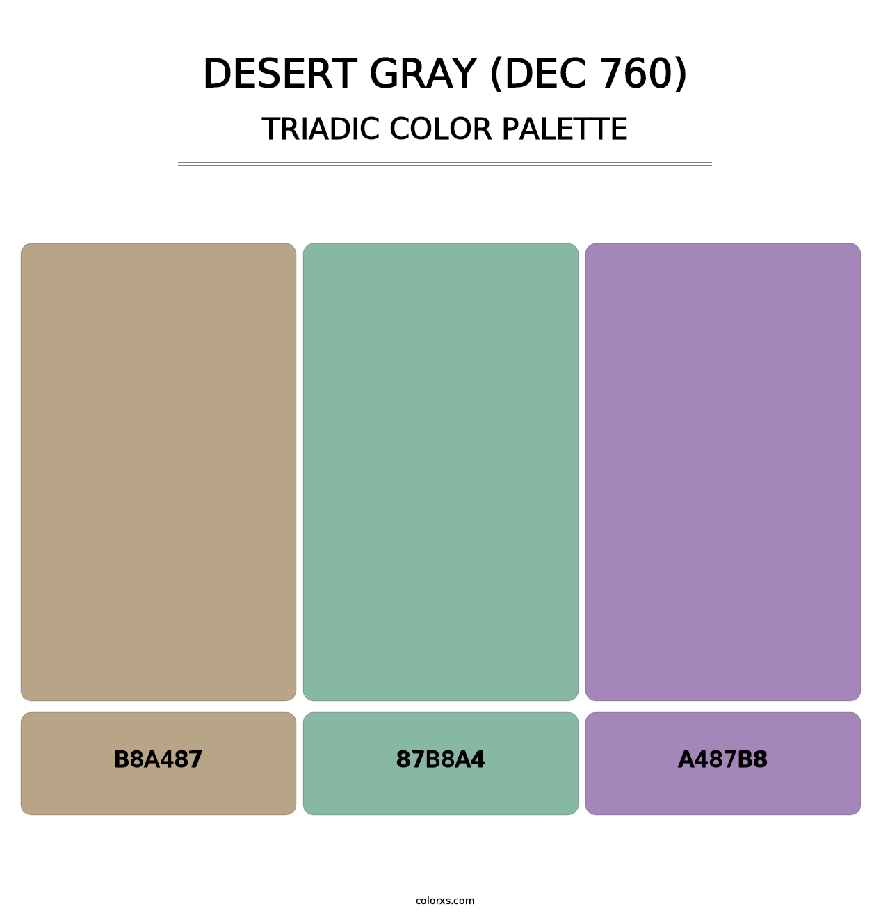 Desert Gray (DEC 760) - Triadic Color Palette