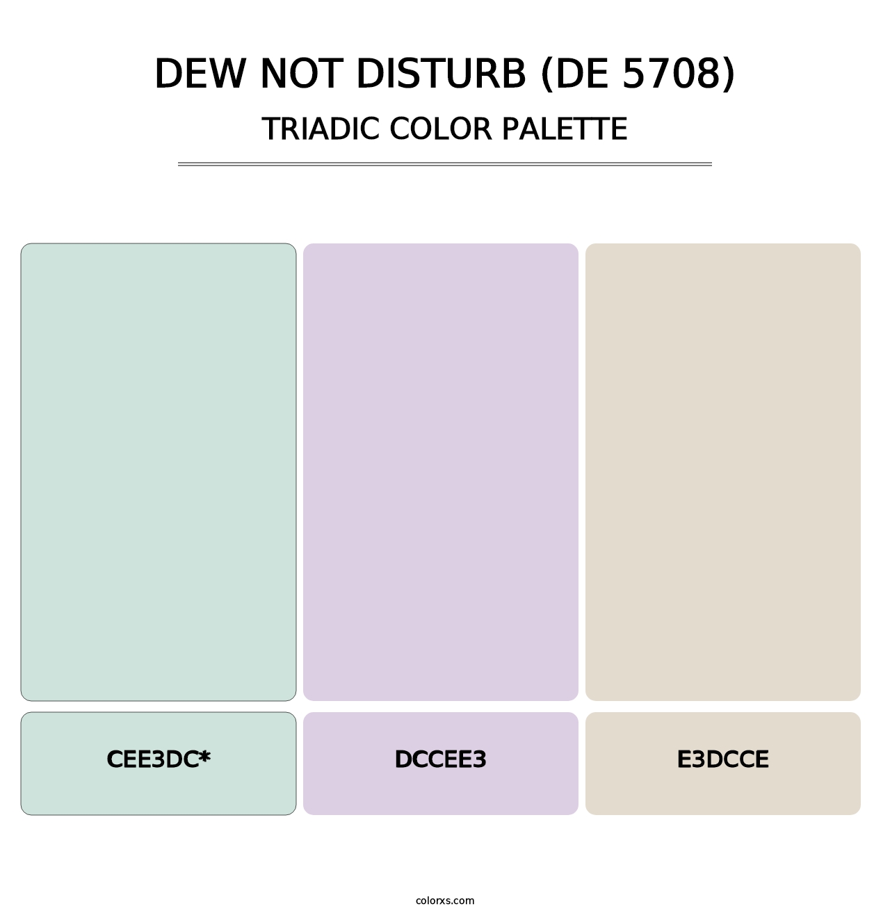 Dew Not Disturb (DE 5708) - Triadic Color Palette