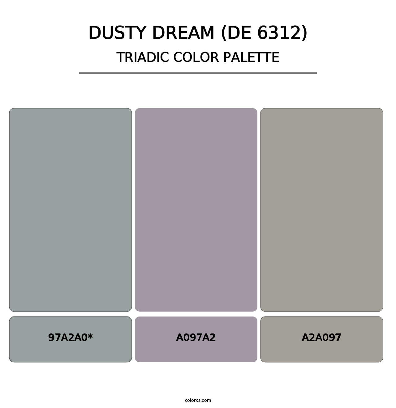 Dusty Dream (DE 6312) - Triadic Color Palette