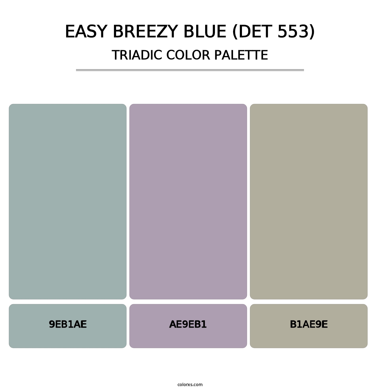 Easy Breezy Blue (DET 553) - Triadic Color Palette