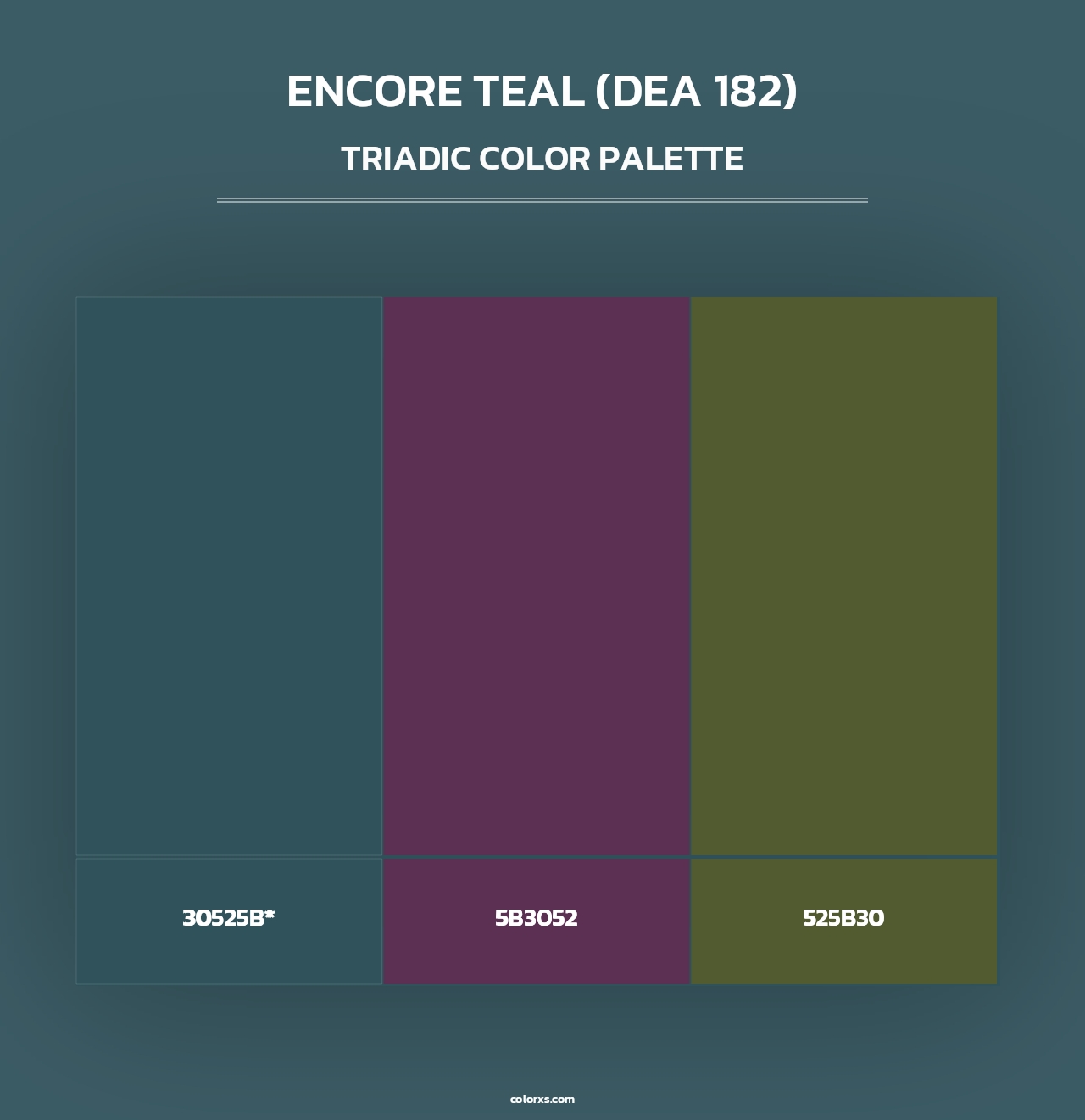 Encore Teal (DEA 182) - Triadic Color Palette