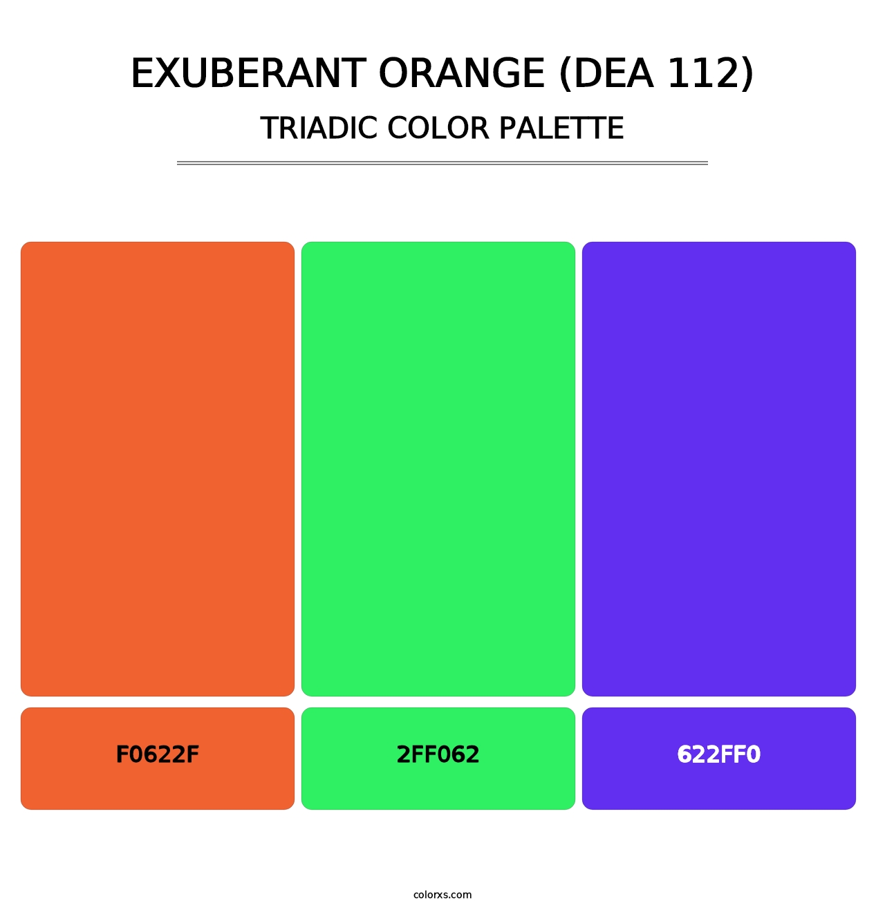 Exuberant Orange (DEA 112) - Triadic Color Palette