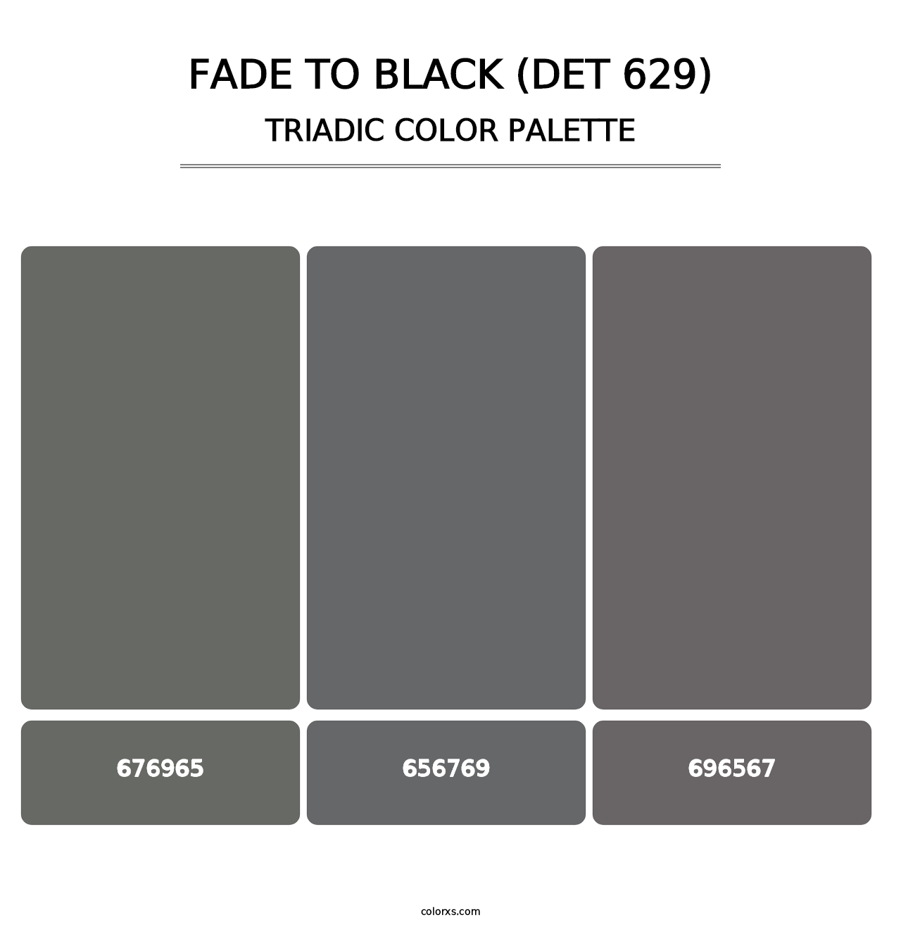 Fade to Black (DET 629) - Triadic Color Palette