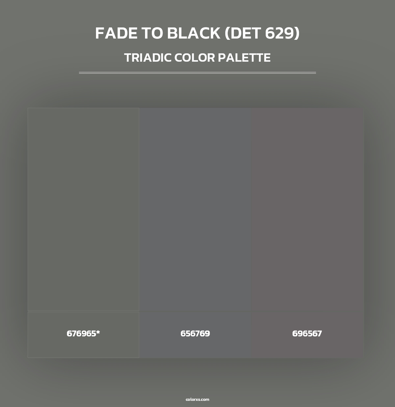 Fade to Black (DET 629) - Triadic Color Palette