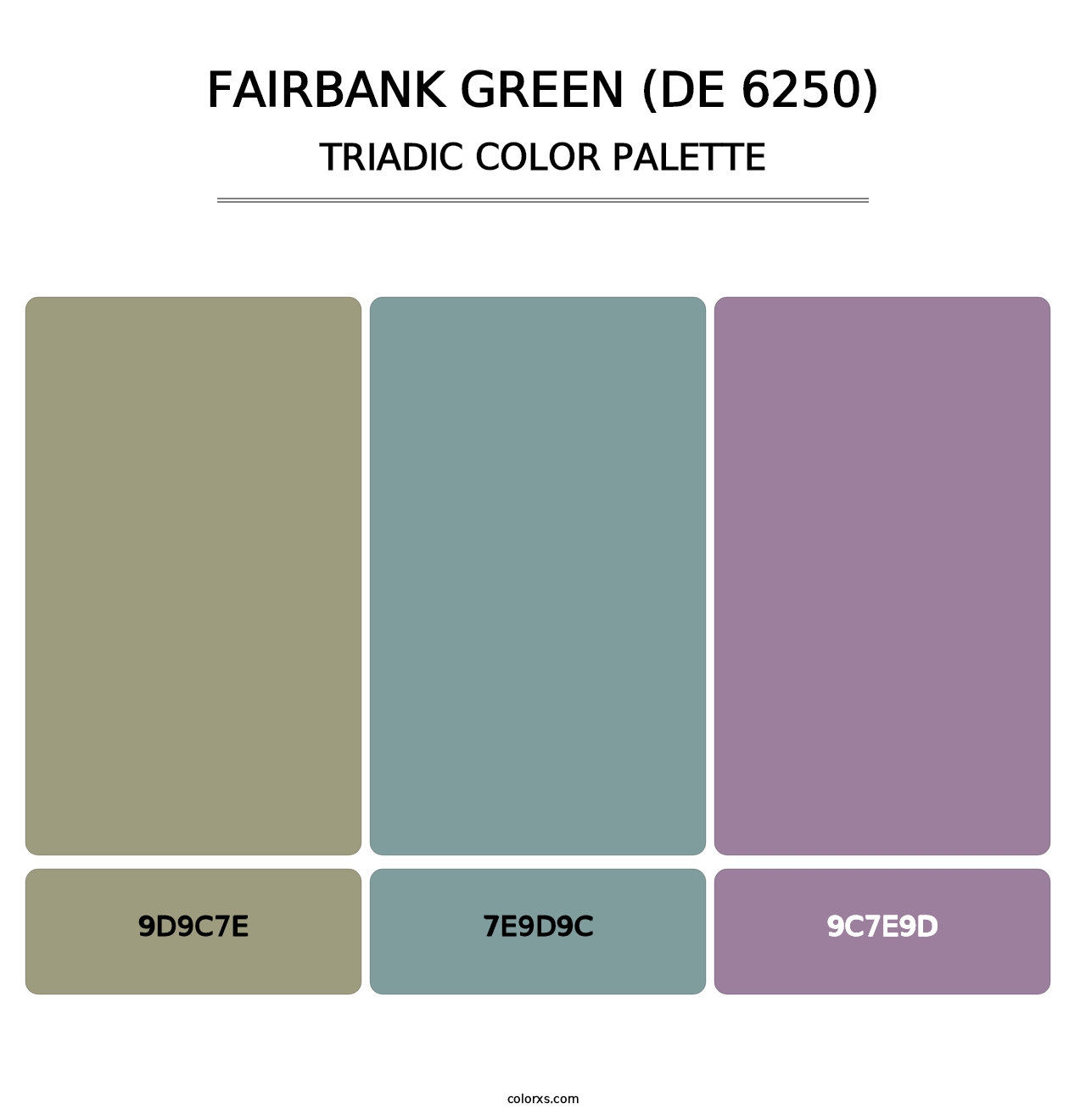 Fairbank Green (DE 6250) - Triadic Color Palette