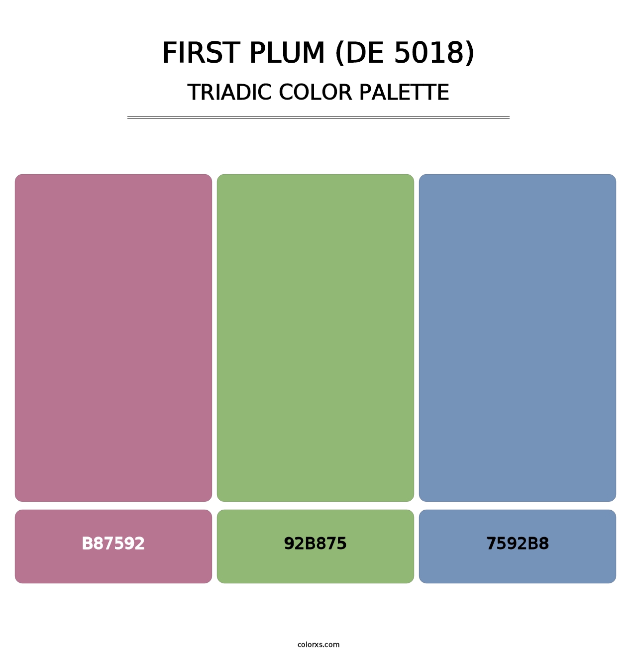 First Plum (DE 5018) - Triadic Color Palette