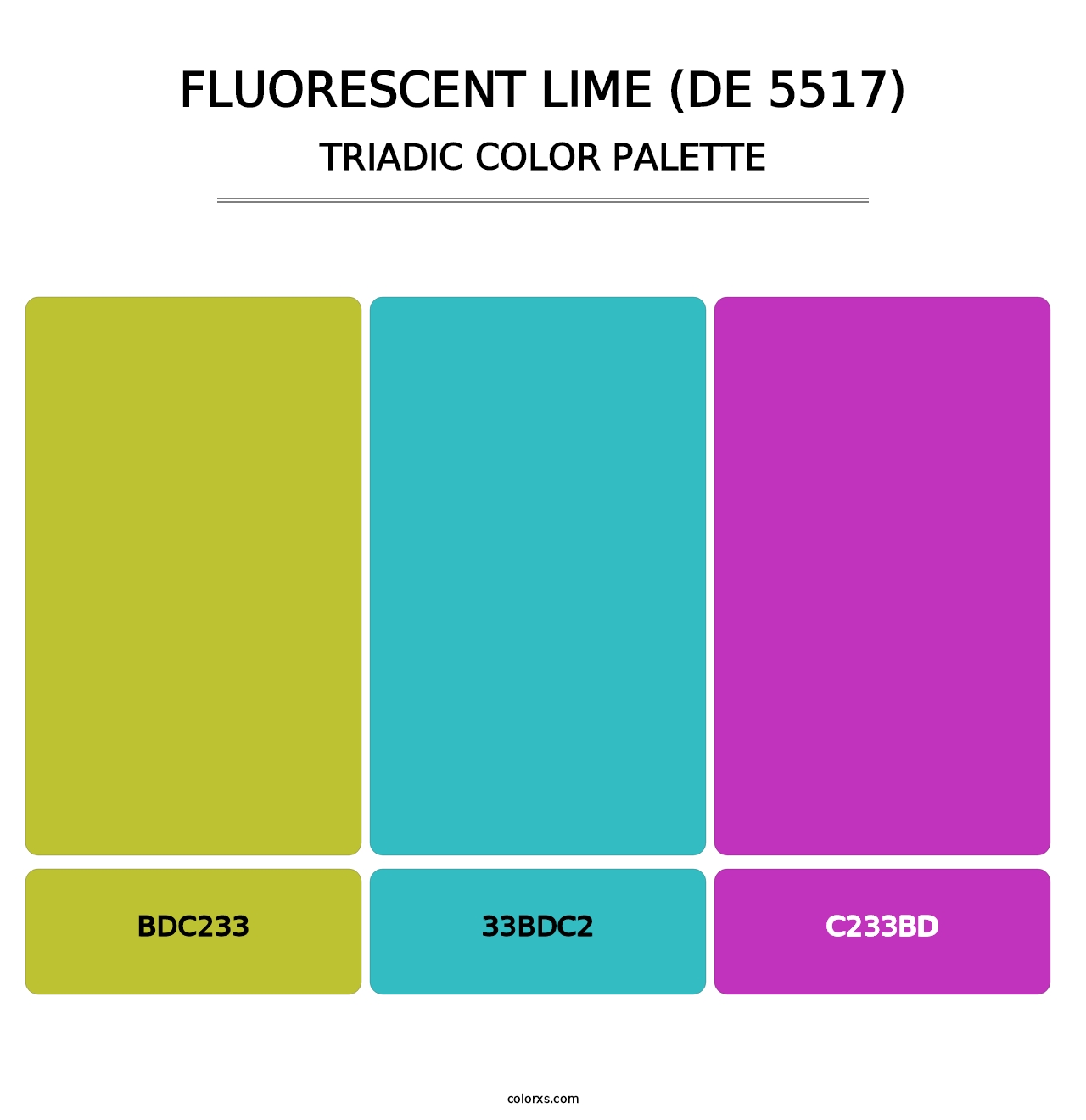 Fluorescent Lime (DE 5517) - Triadic Color Palette
