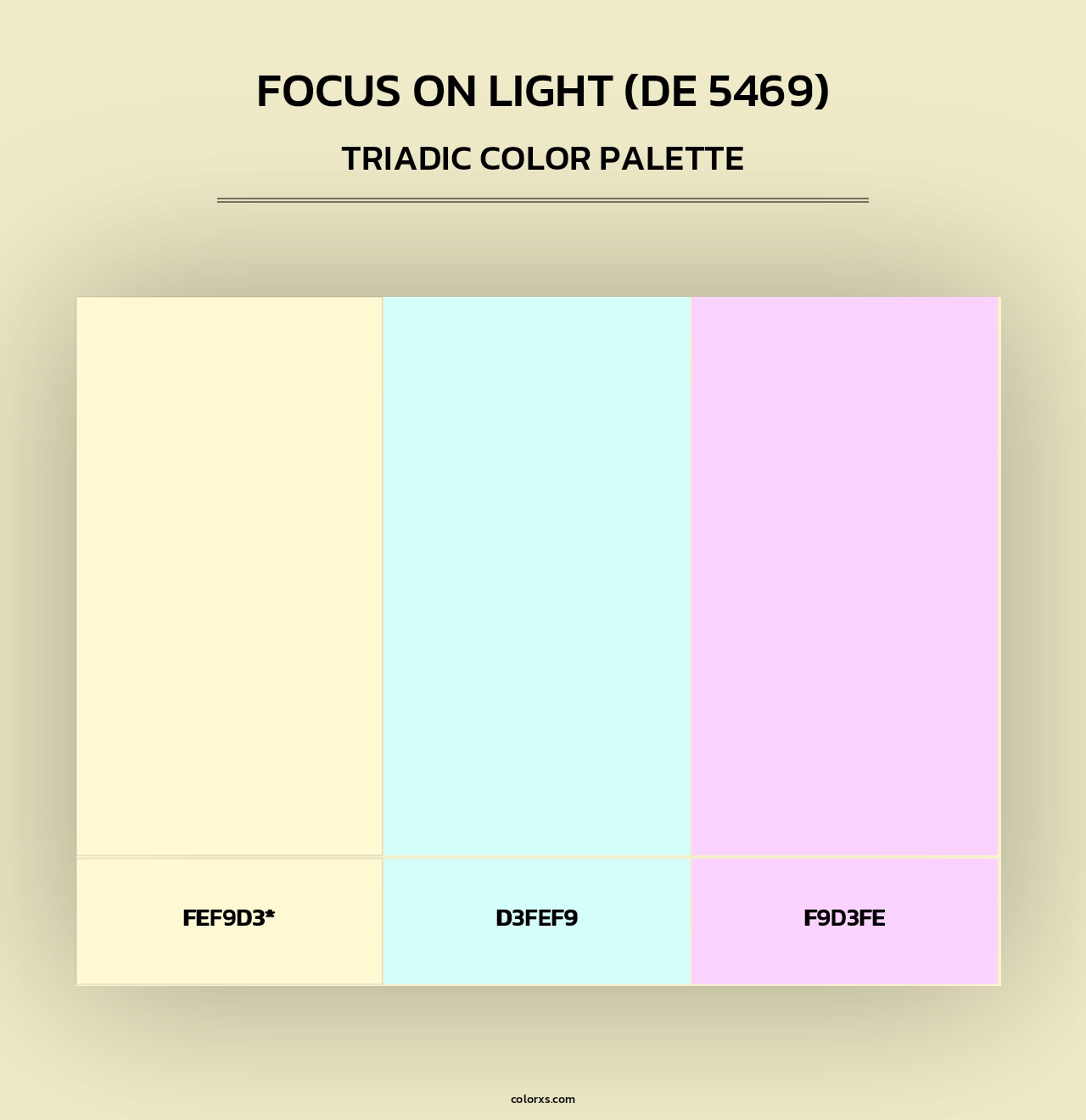 Focus on Light (DE 5469) - Triadic Color Palette