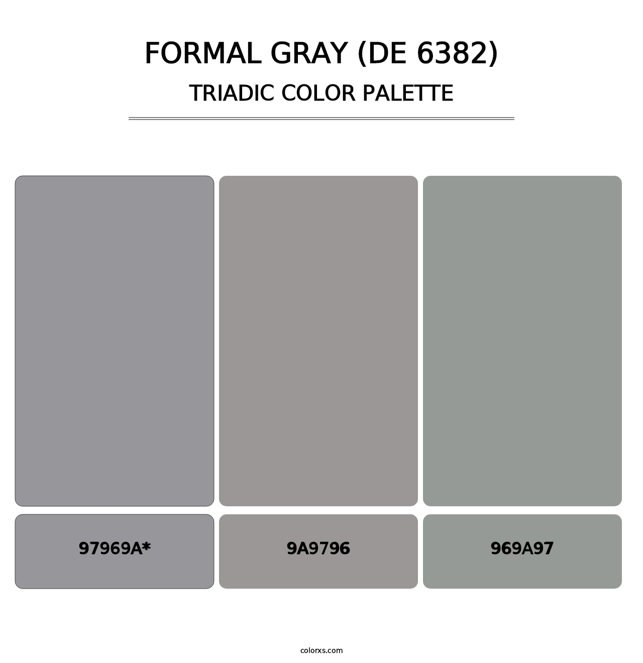 Formal Gray (DE 6382) - Triadic Color Palette
