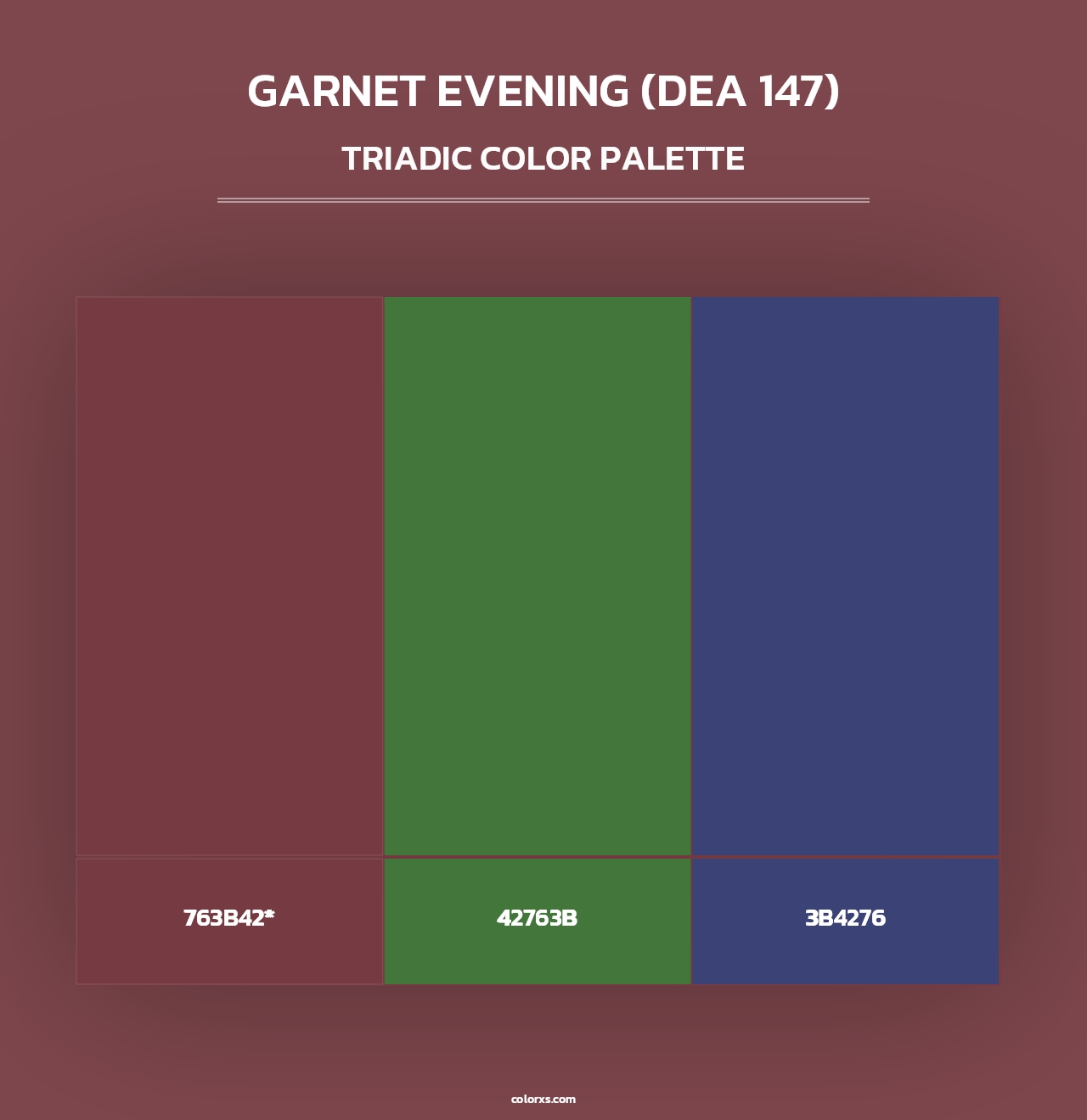 Garnet Evening (DEA 147) - Triadic Color Palette