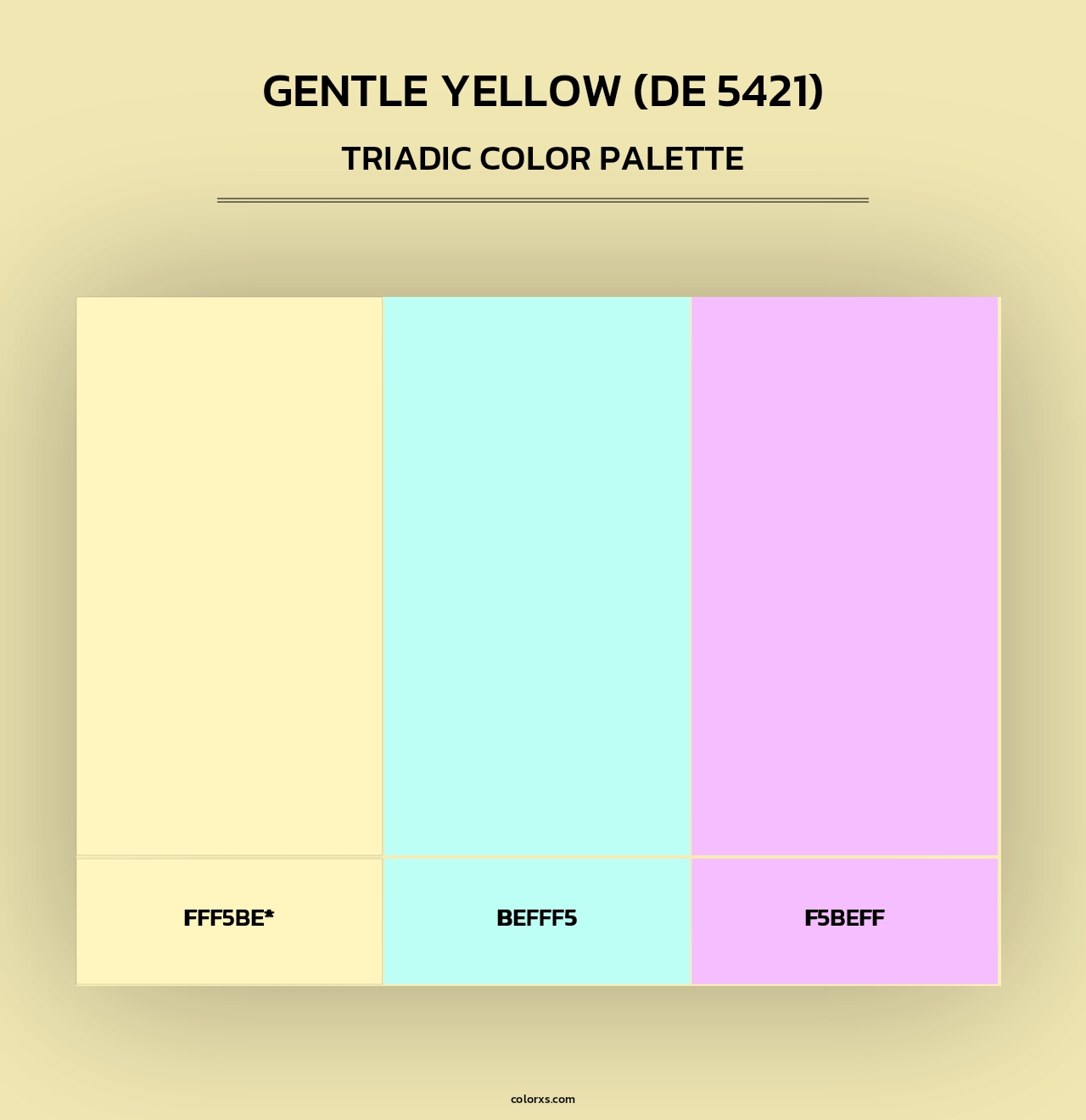 Gentle Yellow (DE 5421) - Triadic Color Palette
