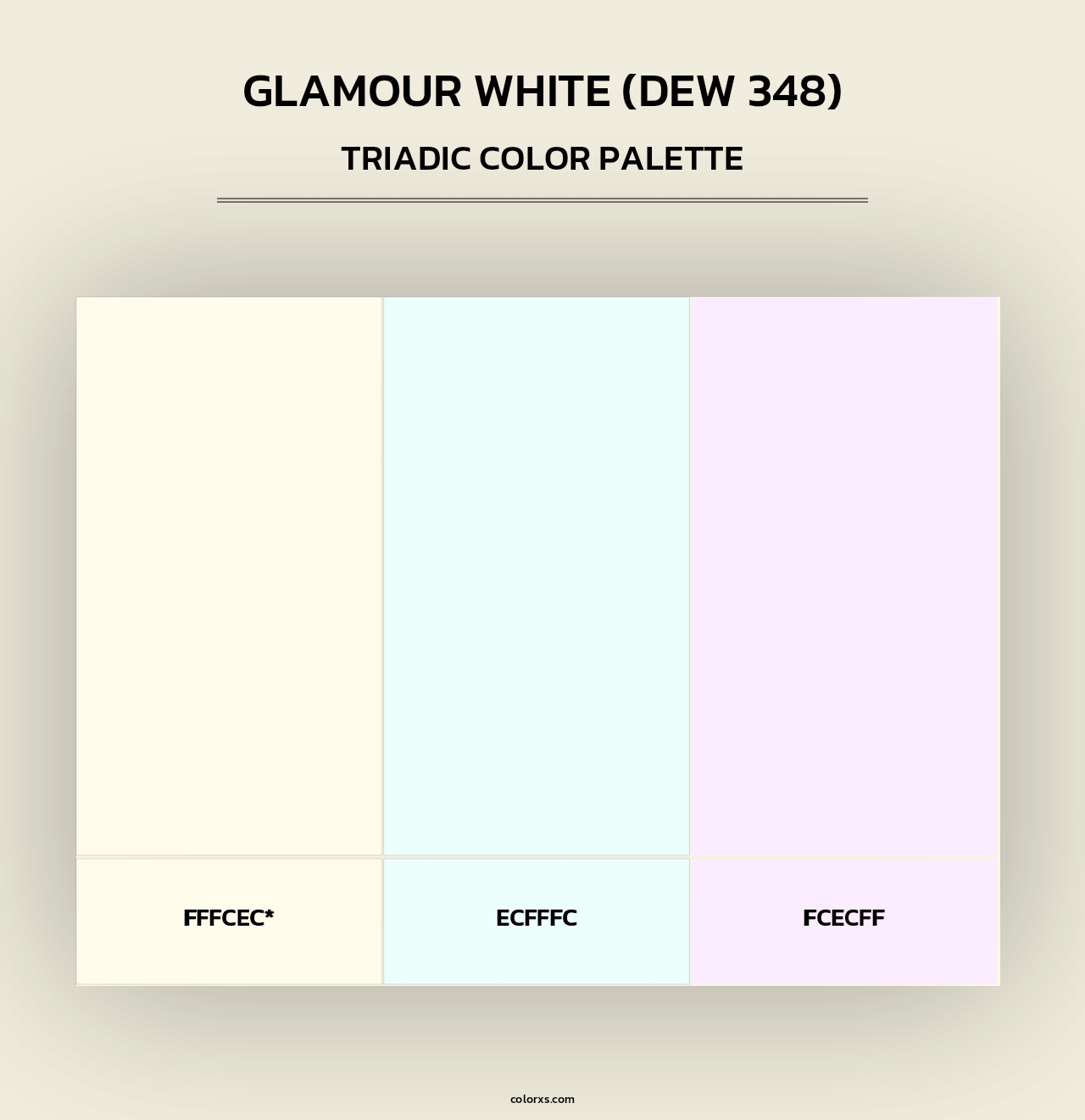 Glamour White (DEW 348) - Triadic Color Palette