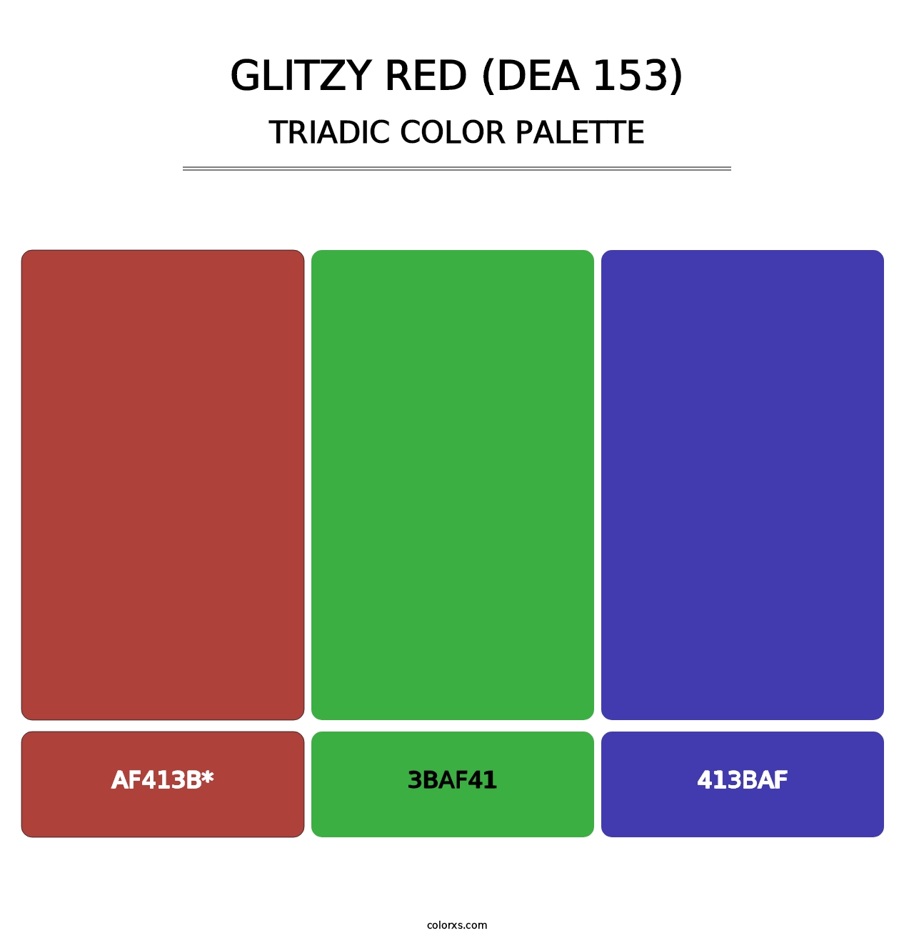 Glitzy Red (DEA 153) - Triadic Color Palette