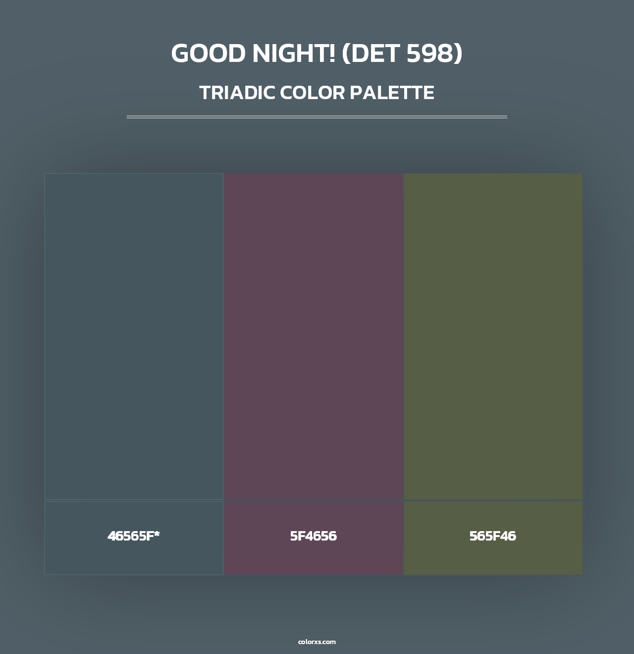 Good Night! (DET 598) - Triadic Color Palette
