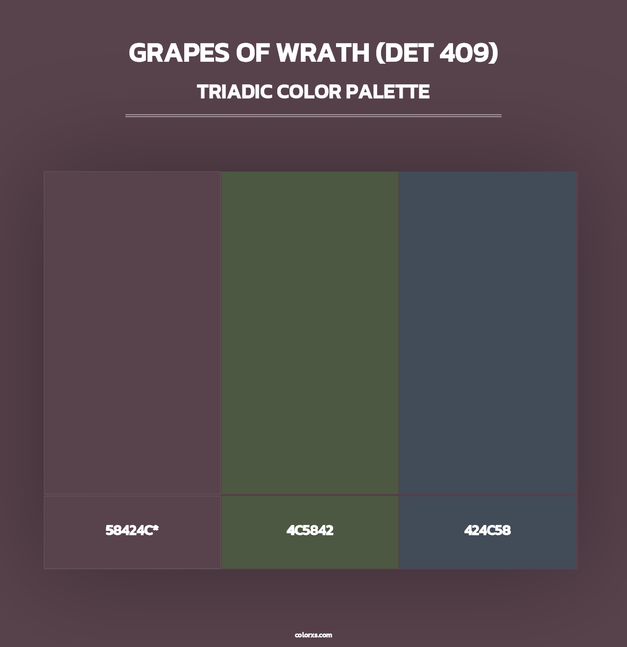 Grapes of Wrath (DET 409) - Triadic Color Palette