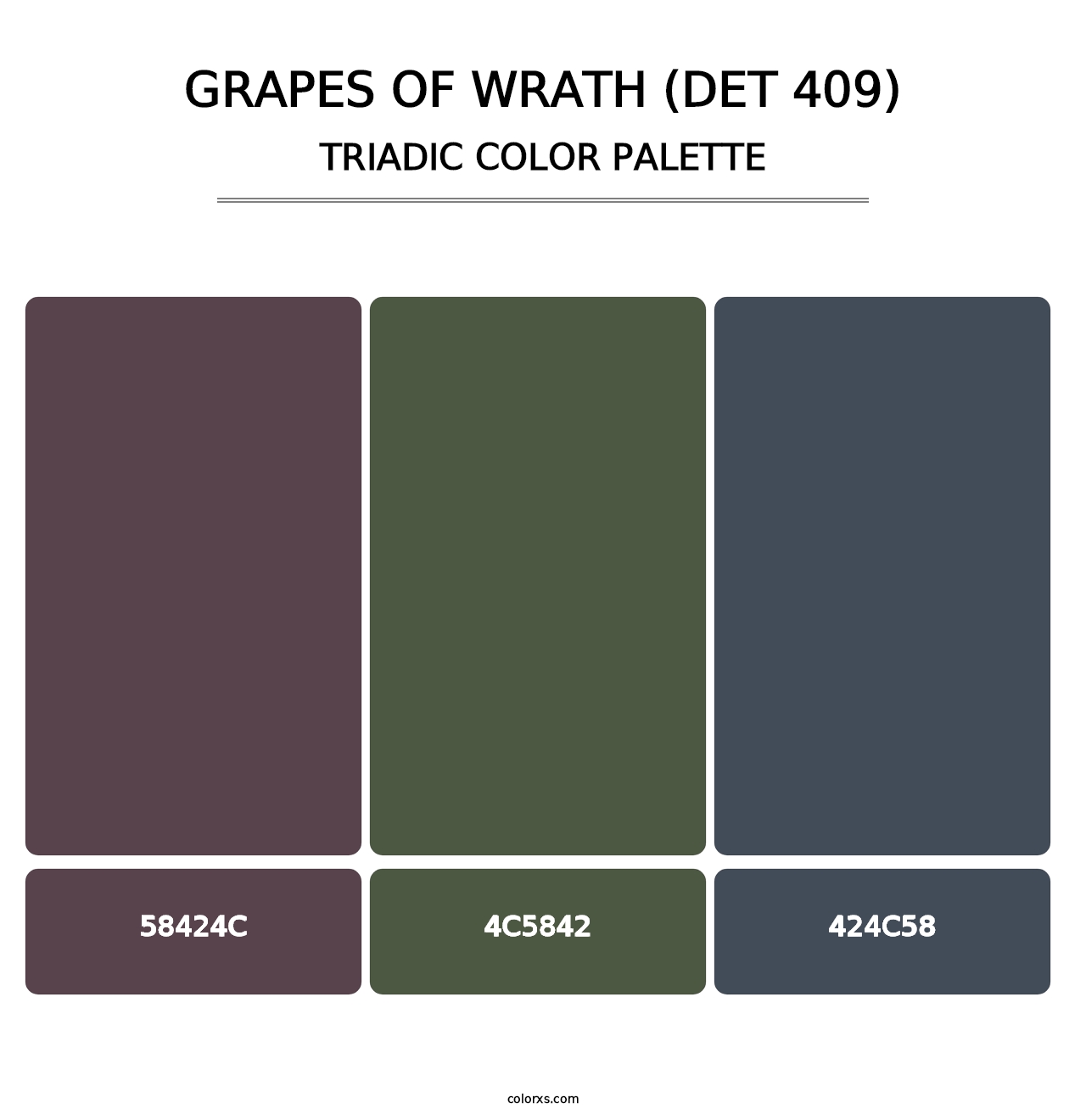 Grapes of Wrath (DET 409) - Triadic Color Palette