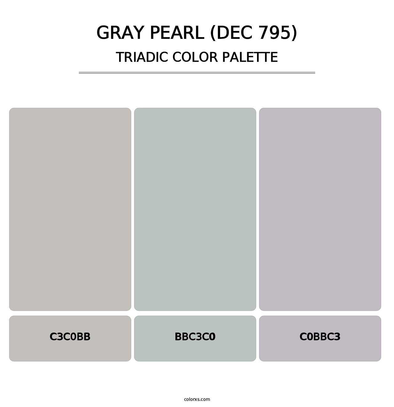 Gray Pearl (DEC 795) - Triadic Color Palette