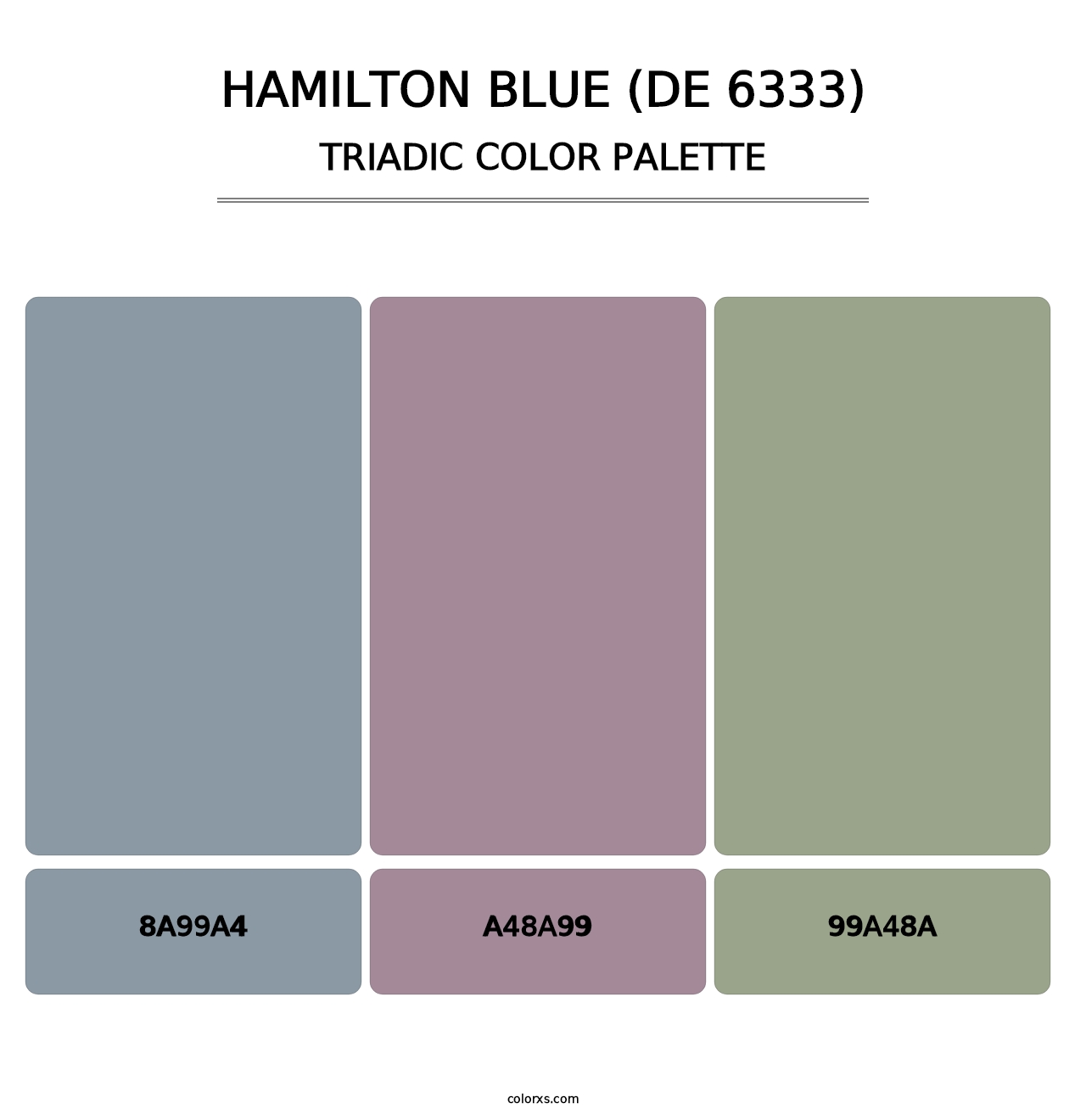 Hamilton Blue (DE 6333) - Triadic Color Palette