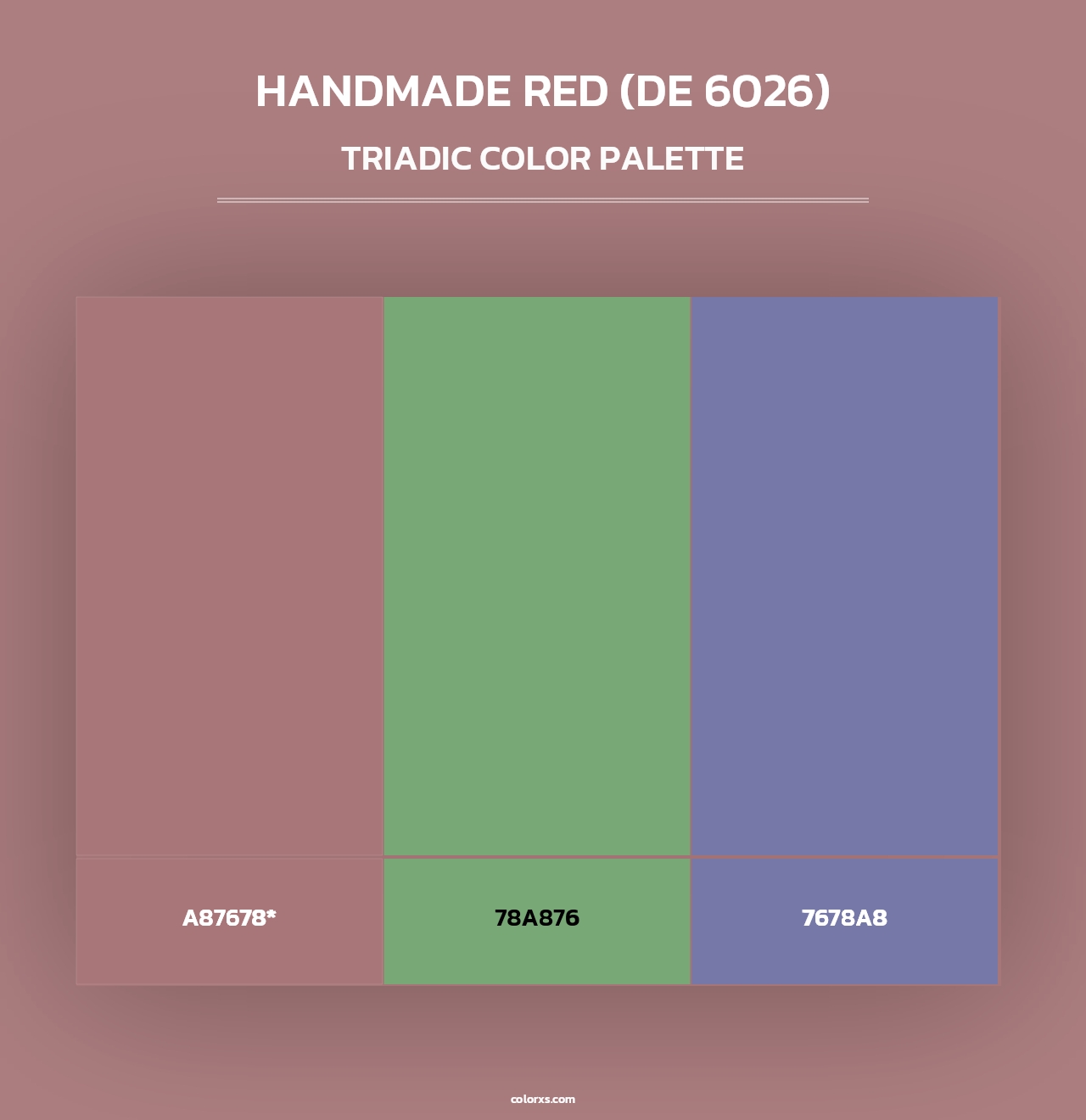 Handmade Red (DE 6026) - Triadic Color Palette