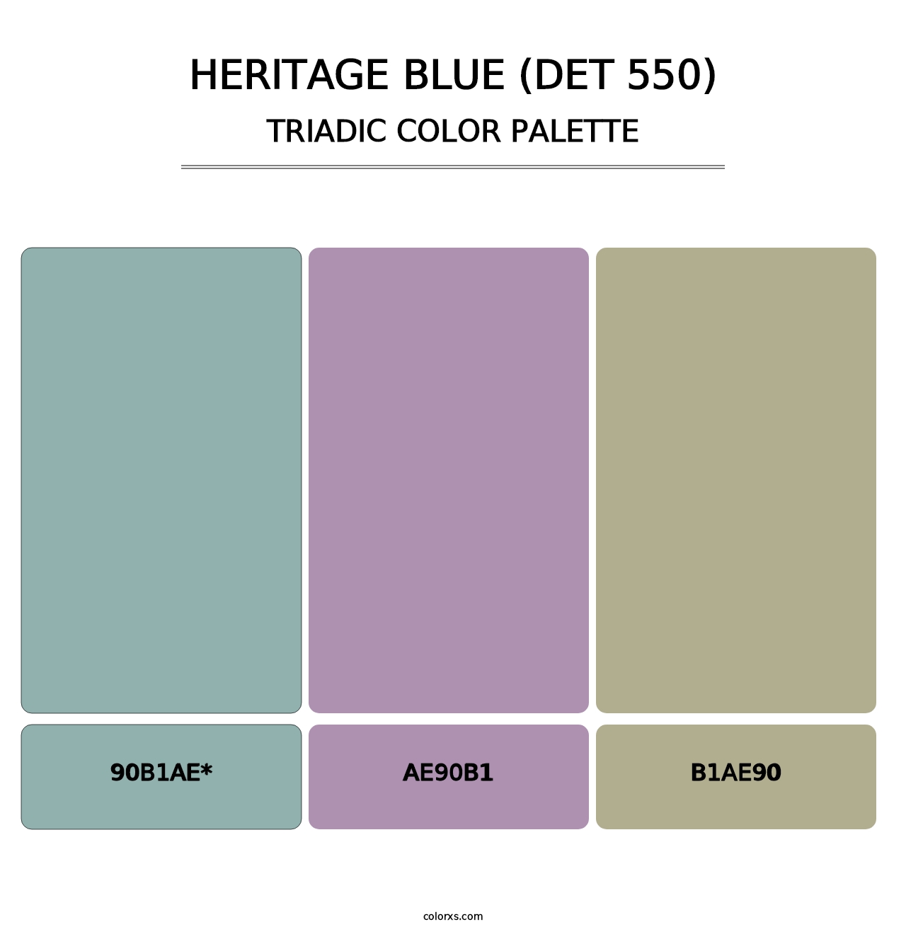 Heritage Blue (DET 550) - Triadic Color Palette