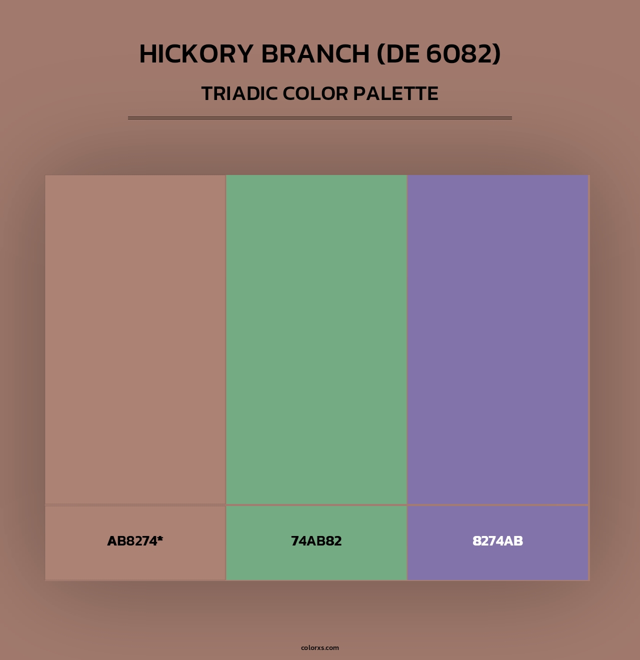 Hickory Branch (DE 6082) - Triadic Color Palette