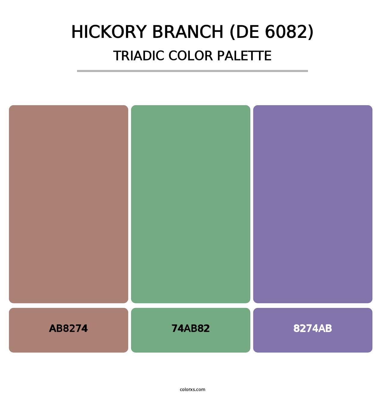Hickory Branch (DE 6082) - Triadic Color Palette